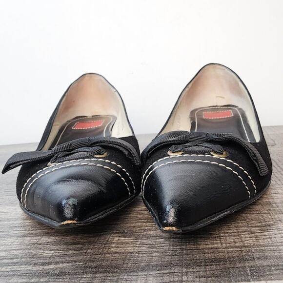 Coach Black Tully Kid Made in Italy Kitten Heels Size 6 Office Work Business - Picture 5 of 8